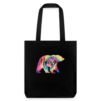 Tie Dye Mama bär - Stanley/Stella recycelter Heavyweight Stoffbeutel - Schwarz - Vorne