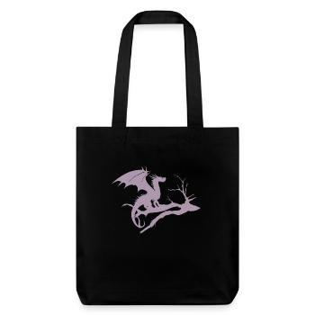 drache design silhouette toter baum - Stanley/Stella recycelter Heavyweight Stoffbeutel - Schwarz - Vorne