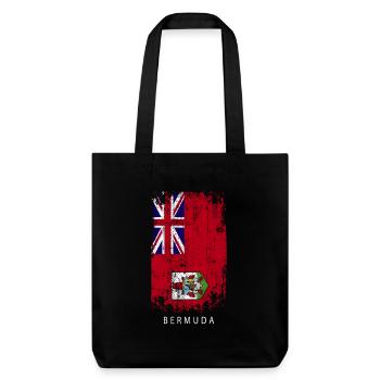 Souvenir Mit Der Landflagge Von Bermuda - Stanley/Stella recycelter Heavyweight Stoffbeutel - Schwarz - Vorne