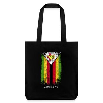 Souvenir avec le drapeau du Zimbabwe - Tote bag épais recyclé Stanley/Stella - noir - Devant