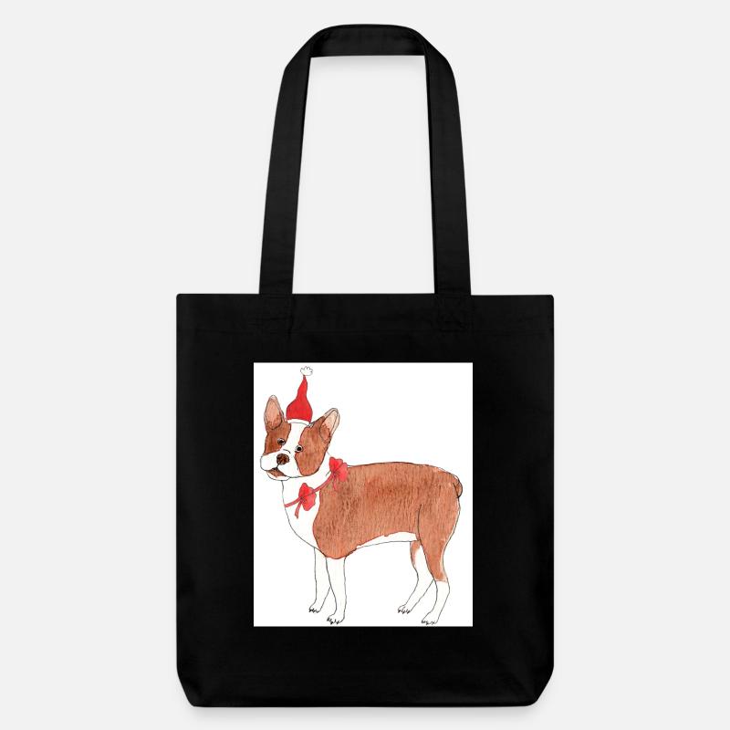 Noël Boston Terrier - Tote bag épais recyclé Stanley/Stella - noir