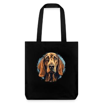 Hund Bloodhound - Stanley/Stella recycelter Heavyweight Stoffbeutel - Schwarz - Vorne