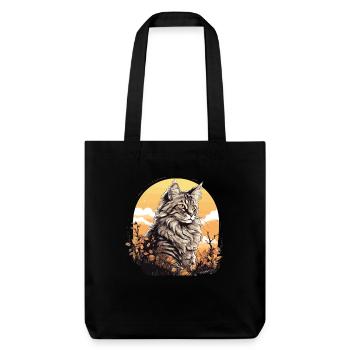 Maine Coon - Stanley/Stella recycelter Heavyweight Stoffbeutel - Schwarz - Vorne