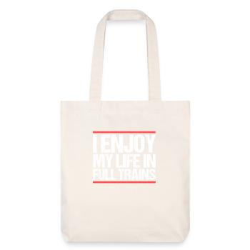 Je profite de ma vie dans les trains Denglisch - Tote bag épais recyclé Stanley/Stella - blanc cassé - Devant