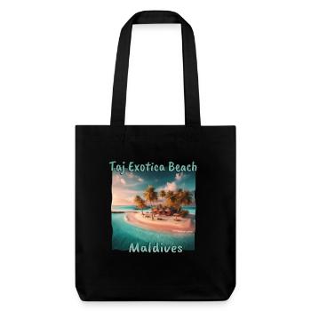 Taj Exotica Beach Maldives - Coucher de soleil - Tote bag épais recyclé Stanley/Stella - noir - Devant