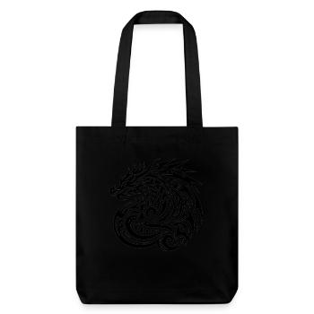 Dragon Tribal Tattoo Einzigartiges Kunstwerk Design - Stanley/Stella recycelter Heavyweight Stoffbeutel - Schwarz - Vorne