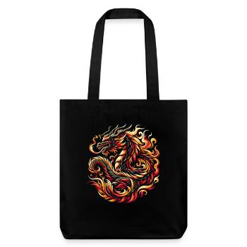 Dragon Fire Chinese Dragon Zodiac Symbol - Stanley/Stella Heavyweight Recycled Tote Bag - black - Front