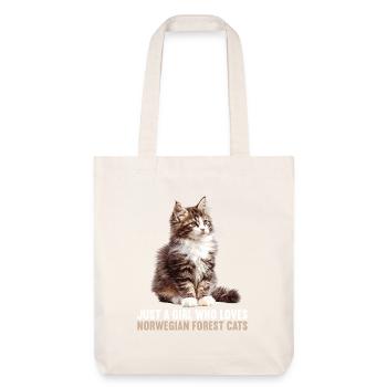 Norwegian Forest Cat Norwegische Waldkatze - Stanley/Stella recycelter Heavyweight Stoffbeutel - Naturweiß - Vorne