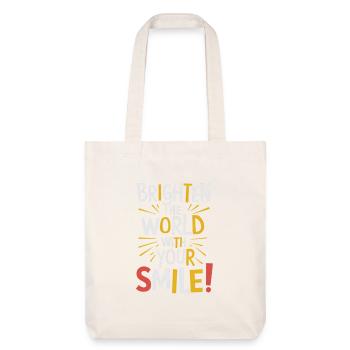 Light up the world with your smile - Stanley/Stella Heavyweight Recycled Tote Bag - natural white - Front