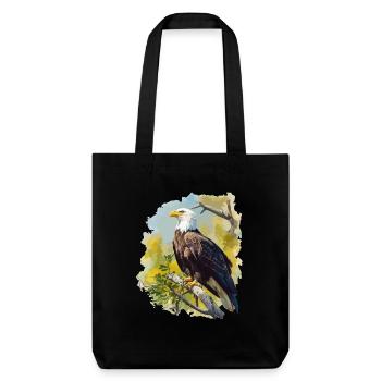 Pygargue à tête blanche Weißkopfseeadler - Tote bag épais recyclé Stanley/Stella - noir - Devant