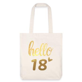 Hello 18 doré - Tote bag épais recyclé Stanley/Stella - blanc cassé - Devant