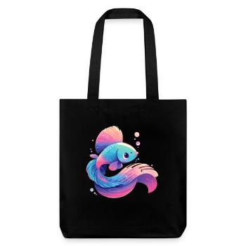 Bettas Betta Fisch Betta - Stanley/Stella recycelter Heavyweight Stoffbeutel - Schwarz - Vorne