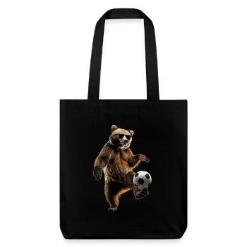 Grizzlybär - Stanley/Stella recycelter Heavyweight Stoffbeutel - Schwarz - Vorne