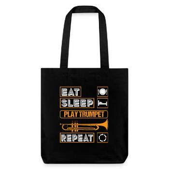 Coole Trompetenkunst Silhouette Lustiger Messing Slogan - Stanley/Stella recycelter Heavyweight Stoffbeutel - Schwarz - Vorne
