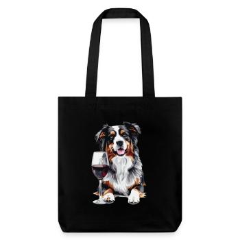 Australischer Schäferhund - Stanley/Stella recycelter Heavyweight Stoffbeutel - Schwarz - Vorne