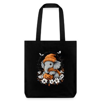 Elefant Halloween Geschenk Frauen Männer Kinder - Stanley/Stella recycelter Heavyweight Stoffbeutel - Schwarz - Vorne
