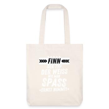 FINN der weiß wie man spaß ernst nimmt humor - Stanley/Stella recycelter Heavyweight Stoffbeutel - Naturweiß - Vorne