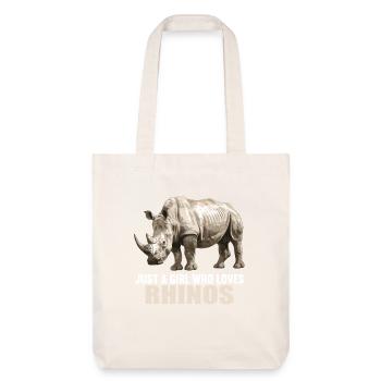 Rhino Nashörner Nashorn - Stanley/Stella recycelter Heavyweight Stoffbeutel - Naturweiß - Vorne