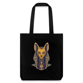 Hieroglyphen Bastet Ägyptische Mythologie - Stanley/Stella recycelter Heavyweight Stoffbeutel - Schwarz - Vorne