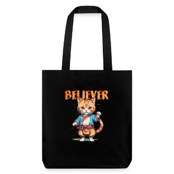 Martial Arts Cat - Believer Martial Arts Cat - - Stanley/Stella Heavyweight Recycled Tote Bag - black - Front