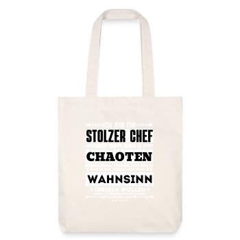 stolzer chef einer truppe genialer chaoten - Stanley/Stella recycelter Heavyweight Stoffbeutel - Naturweiß - Vorne