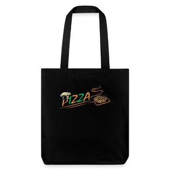 Pizza à la mozarella en croûte de pâte de pizzeria - Tote bag épais recyclé Stanley/Stella - noir - Devant