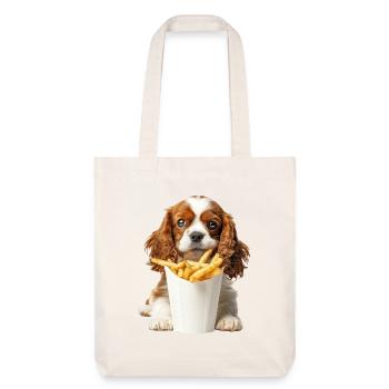 Cavalier King Spaniel - Stanley/Stella recycelter Heavyweight Stoffbeutel - Naturweiß - Vorne