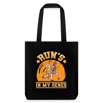 Run's In My Genes Jogging Running - Stanley/Stella Heavyweight Recycled Tote Bag - black - Front