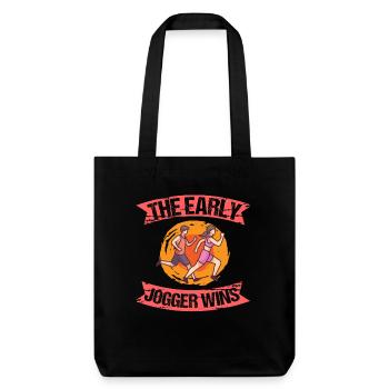 The Early Jogger Wins Jogging Running - Stanley/Stella Heavyweight Recycled Tote Bag - black - Front
