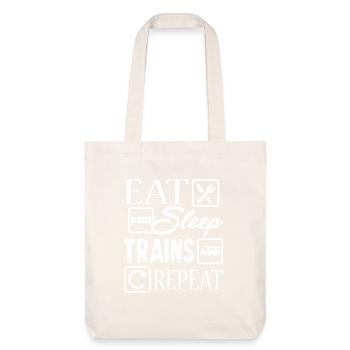 Model Railroader Eat Sleep Trains Repeat - Stanley/Stella Heavyweight Recycled Tote Bag - natural white - Front