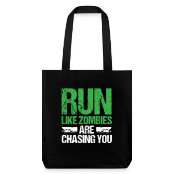 Marathon-Lauf Zombies jagen das Laufen - Stanley/Stella recycelter Heavyweight Stoffbeutel - Schwarz - Vorne