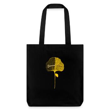 Gelbes Ginkgoblatt Yellow Ginkgo Leaf - Stanley/Stella recycelter Heavyweight Stoffbeutel - Schwarz - Vorne