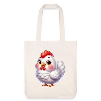 Chicken / Hünchen - Stanley/Stella recycelter Heavyweight Stoffbeutel - Naturweiß - Vorne