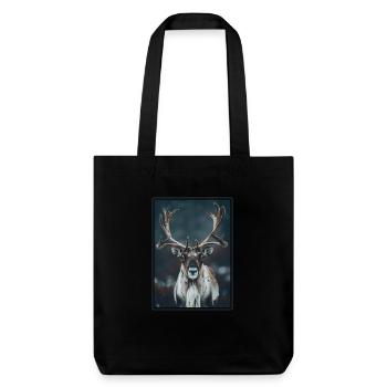 Caribou Karibus Karibu - Stanley/Stella recycelter Heavyweight Stoffbeutel - Schwarz - Vorne