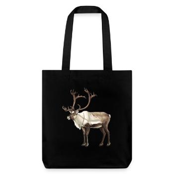 Caribou Karibus Karibu - Stanley/Stella recycelter Heavyweight Stoffbeutel - Schwarz - Vorne