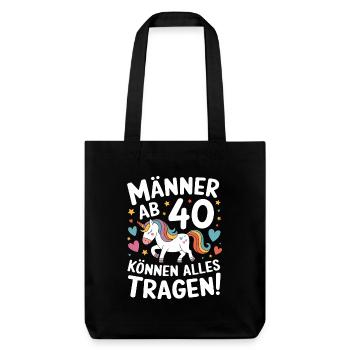 40. Geburtstag Mann 40 Jahre Deko Lustig Geschenk - Stanley/Stella recycelter Heavyweight Stoffbeutel - Schwarz - Vorne