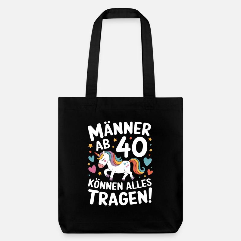40. Geburtstag Mann 40 Jahre Deko Lustig Geschenk - Stanley/Stella recycelter Heavyweight Stoffbeutel - Schwarz