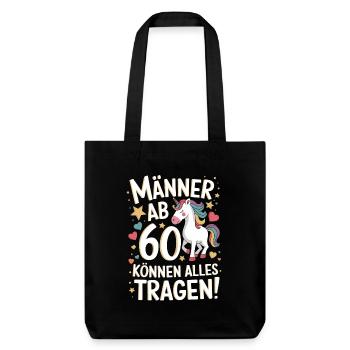 60. Geburtstag Mann 60 Jahre Deko Lustig Geschenk - Stanley/Stella recycelter Heavyweight Stoffbeutel - Schwarz - Vorne
