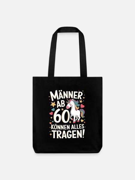 60. Geburtstag Mann 60 Jahre Deko Lustig Geschenk - Stanley/Stella recycelter Heavyweight Stoffbeutel - Schwarz