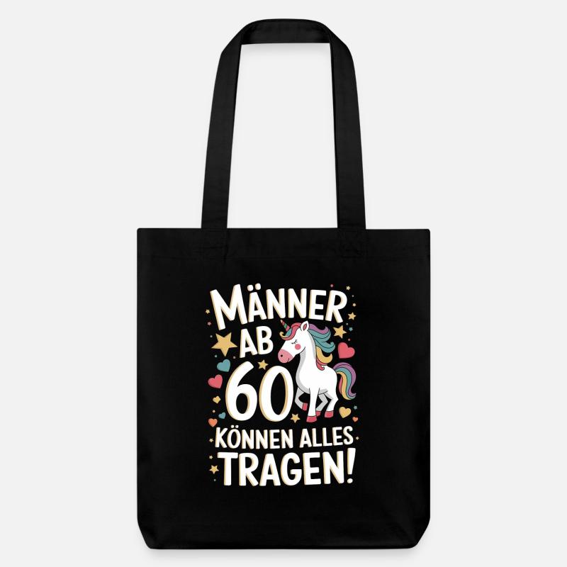 60. Geburtstag Mann 60 Jahre Deko Lustig Geschenk - Stanley/Stella recycelter Heavyweight Stoffbeutel - Schwarz