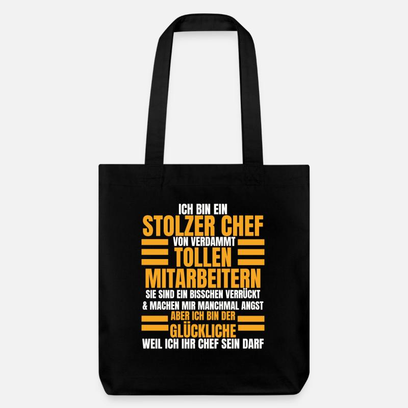 Ich Bin Ein Stolzer Chef Geburtstag Geschenk - Stanley/Stella recycelter Heavyweight Stoffbeutel - Schwarz