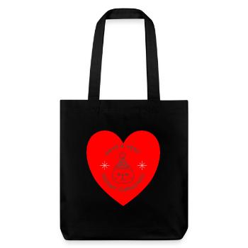 Meowy Christmas– Lustiges Katzen-Weihnachtsdesign - Stanley/Stella recycelter Heavyweight Stoffbeutel - Schwarz - Vorne