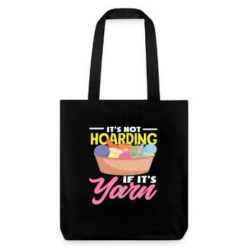 Knitting No Collecting, Just Yarn Love Fern Wool - Stanley/Stella Heavyweight Recycled Tote Bag - black - Front