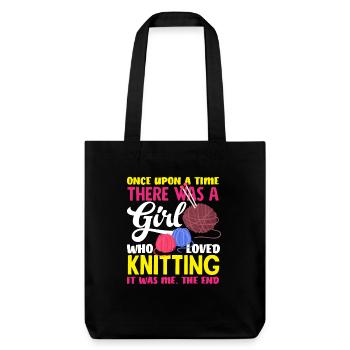 Girl Who Loved Knitting - Stanley/Stella Heavyweight Recycled Tote Bag - black - Front