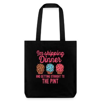Skipping Dinner Getting Pint Cream - Stanley/Stella Heavyweight Recycled Tote Bag - black - Front