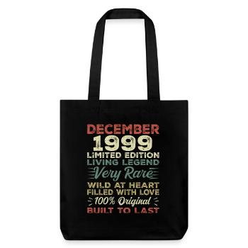 Décembre 1999 - anniversaire Décembre 1999 année - Tote bag épais recyclé Stanley/Stella - noir - Devant