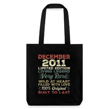 Décembre 2011 - Anniversaire Décembre 2011 année - Tote bag épais recyclé Stanley/Stella - noir - Devant