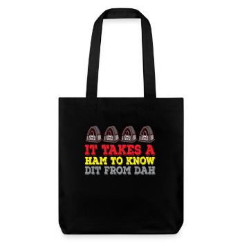 Amateur To Know Dit From Dah Ham Radio - Stanley/Stella Heavyweight Recycled Tote Bag - black - Front