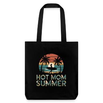 Hot Mom Sommer - Surfen - Stanley/Stella recycelter Heavyweight Stoffbeutel - Schwarz - Vorne