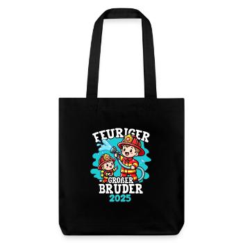 Feuriger Großer Bruder 2025 Feuerwehr - Stanley/Stella recycelter Heavyweight Stoffbeutel - Schwarz - Vorne